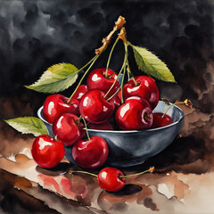 cherries on a plate