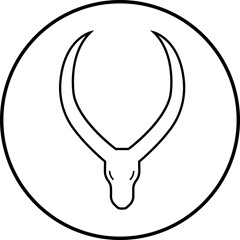 Bull and Cow head icon in Line style editable stock. Farm Animal. Beef, milk, lactose symbol Suitable for many purposes. Elegance drawing art buffalo head design inspiration on transparent background.