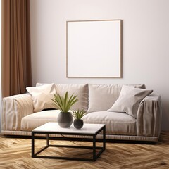 Frame mockup, ISO A paper size. Walk in closet wall poster mockup. Interior mockup with house background. Modern interior design. 3D render