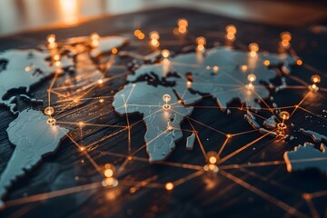 Connecting worldwide through strategic business planning and client engagement for success. Concept Global Market Expansion, Business Strategy, Client Relationships, Success Planning