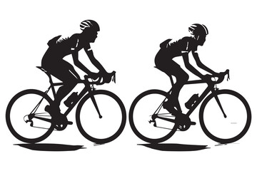 Cycling silhouette vector