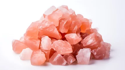 Foto op Aluminium Bowl of pink himalyan rock salt  on white background © Afaq