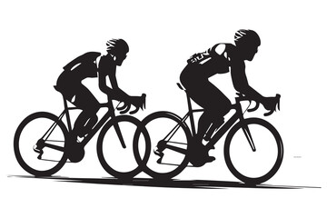 Obraz premium Cycling silhouette vector