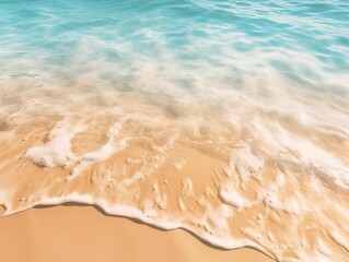 Close Shot of Beach Sand and Water Background. Generative AI