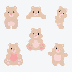 Cute brown bear collection