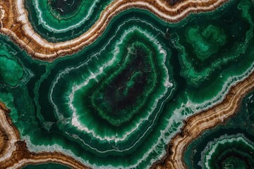green agate texture background with white and bronze veins - obrazy, fototapety, plakaty