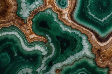 Close-up of marbleized surface patterns with green agate stone swirls - obrazy, fototapety, plakaty