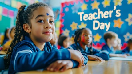 Celebrating Teachers Day in a Decorated Classroom