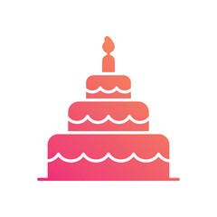 Glyph Gradient Cake vetor icon