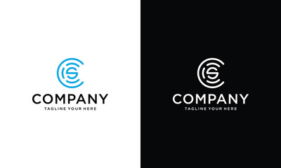 creative minimal CS logo icon design in vector format with letter C S on a black and white background.