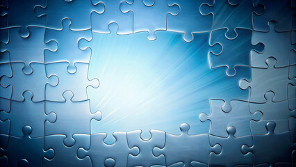 Teamwork in Business: Jigsaw Puzzle Pieces Fit Together to Solve Challenges and Achieve Success