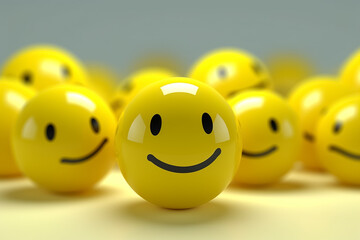 Yellow balls showing different type of emotions