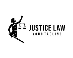 logo vector illustration woman justice law