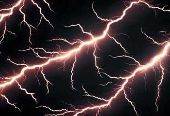 bright lightning bolts, bolt in a storm solid black sky background 