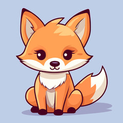 Cute cartoon fox. Vector illustration of a cute little fox.