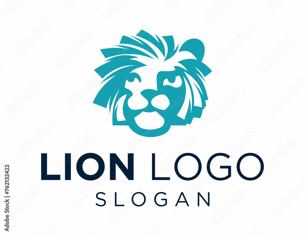 Poster logo design about lion on a white background. made using the coreldraw application.