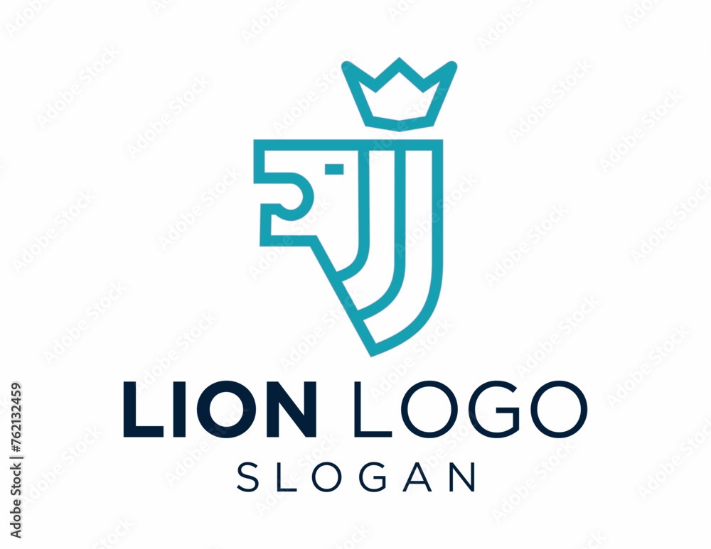 Poster logo design about lion on a white background. made using the coreldraw application.