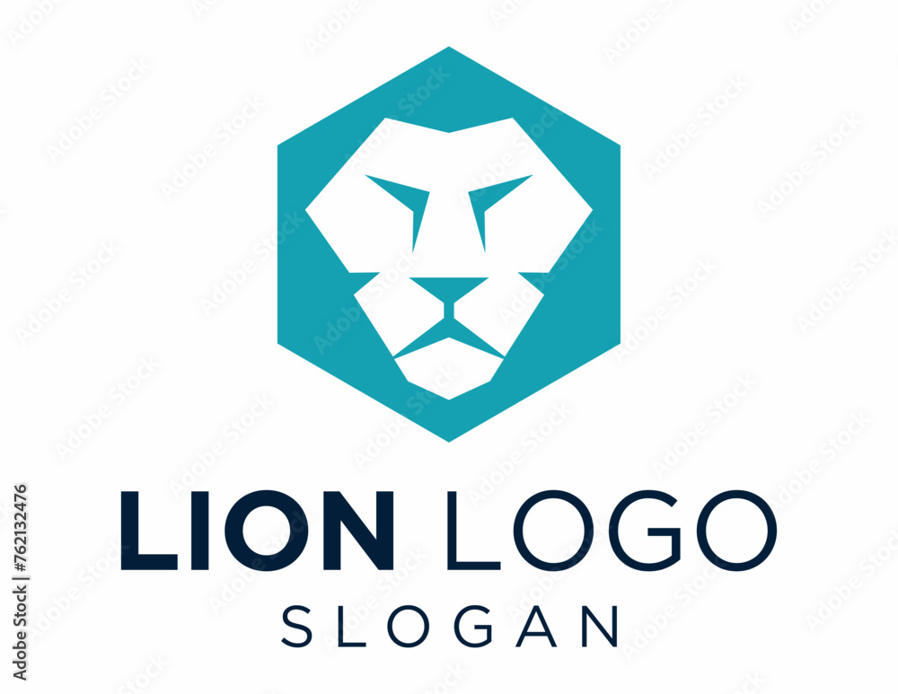 Poster logo design about lion on a white background. made using the coreldraw application.