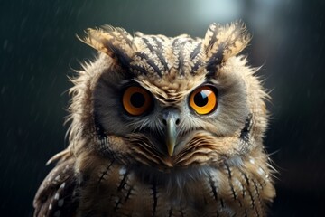 Captivating Owl portrait banner. Raptor wild. Generate Ai