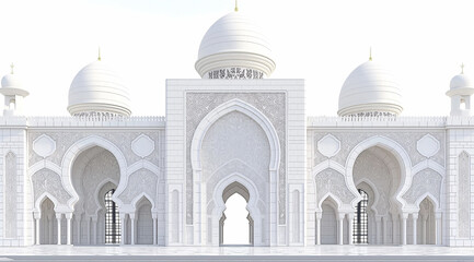 Islamic building of the mosque illustration white background. Arabian mosque architecture building