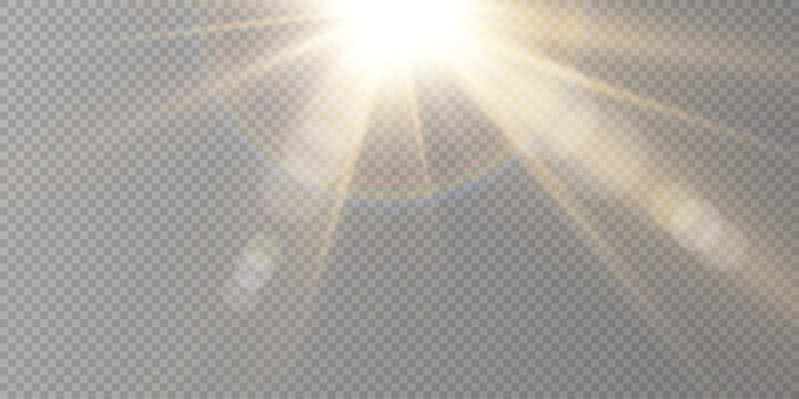 	
Vector transparent sunlight special lens flare light effect	