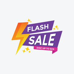 Illustration vector graphic of flash sale promotion tag, perfect use for flash sale events.