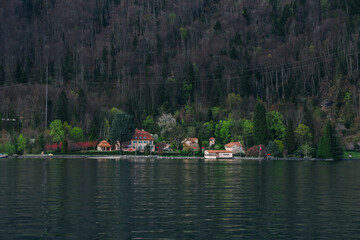 Fototapeta na wymiar Waterview on Swiss village near Lucerne, Switzerland.