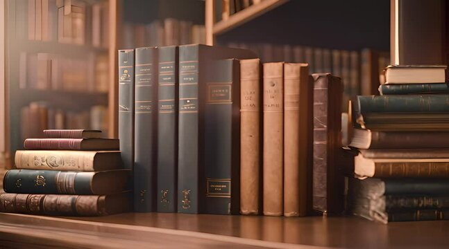 old books in a library
