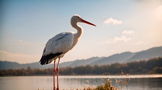 heron on the lake