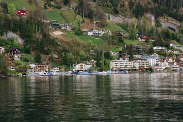 Waterview on Swiss village near Lucerne, Switzerland.