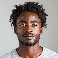 Obraz premium African American Young Man On White Background, Illustrations Images