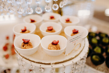 Luxury event - finger foods served on elegant plates
