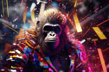 hyperdetailed portrait of a big ape character, cinematic composition