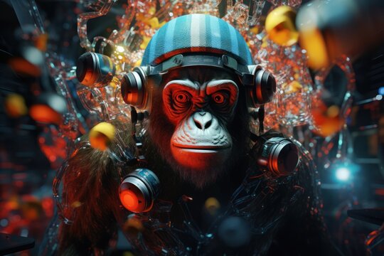 hyperdetailed portrait of a big ape character, cinematic composition