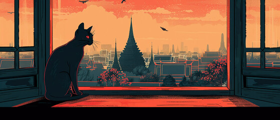 Twilight Watcher A Cat's Urban Oasis