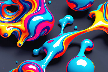 Obraz premium Abstract 3D fluid Endless background. Seamless colorful pattern.