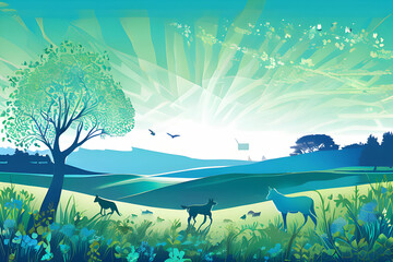 Meadow Melodies: Harmony of Playful Creatures