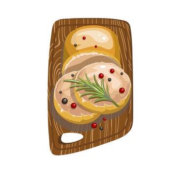 sliced pate on wooden cutting board clip art preview