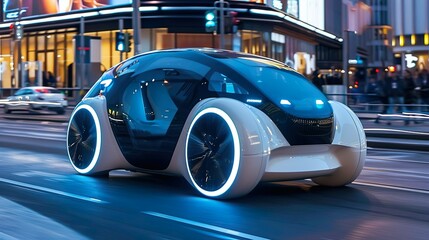 Fototapeta premium Highlight the futuristic appeal of electric cars and eco-friendly transportation