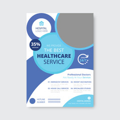 healthcare and medical flyer or poster design Template layout. hospital flyer, clinic poster or flyer design vector