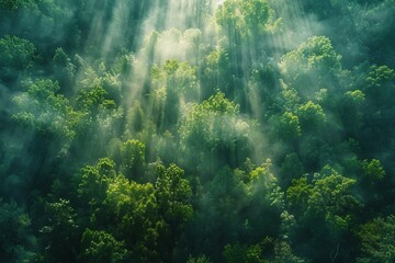 Fototapeta na wymiar Professional Photography of a Lush Green Forest Canopy, Generative AI