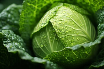 a close up of a head of cabbage - obrazy, fototapety, plakaty