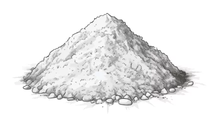 Fotobehang Heap of ground salt engraving hand drawn vector ill © Quintessa