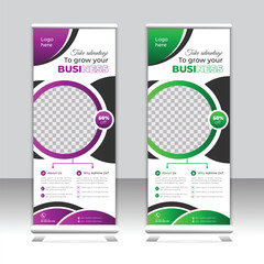 Creative Rollup banners for business events, and marketing presentations, pull-up banners for x stands with print-ready design