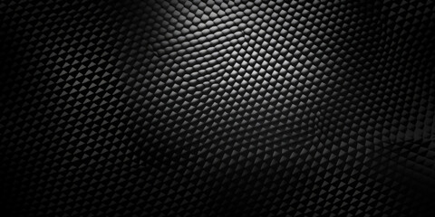 Naklejka premium Black carbon fiber background with dark gradient, carbon texture for modern design, black background banner