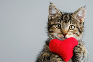 Cat Love: Heartwarming Snuggle, AI Generative
 - obrazy, fototapety, plakaty
