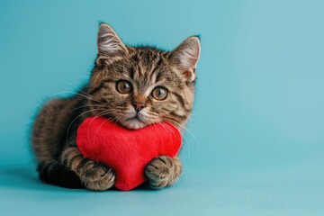 Obraz premium Cat's Loving Clutch: Heartwarming Charm, AI Generative 