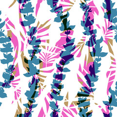 Abstract floral seamless print for swimwear