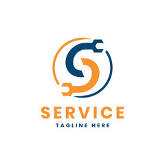 Obraz premium Service Repair Logo design Creative Modern concept vector template