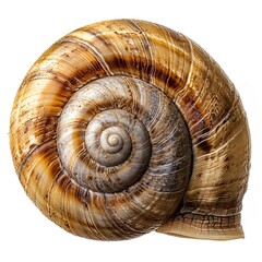 Close Common Garden Snail Shell On White Background, Illustrations Images